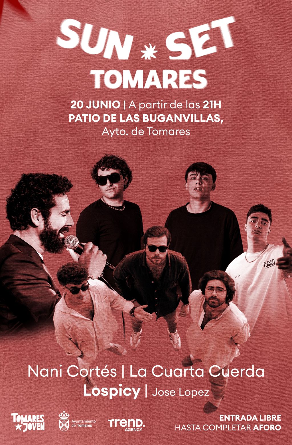 El gran festival de música “Sun Set” dará en Tomares la bienvenida al verano con Nani Cortés, La Cuarta Cuerda, LosPicy y Jose Lopez