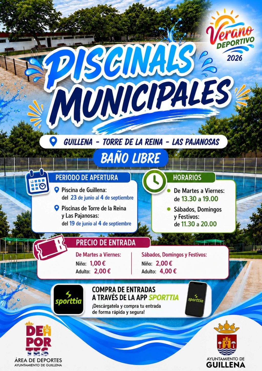 Comienza la temporada de verano 2026 en las tres piscinas municipales de Guillena