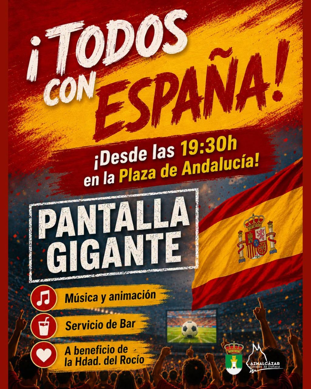 Aznalcázar se prepara para vivir la final con música, ambiente festivo y apoyo a la Selección Española