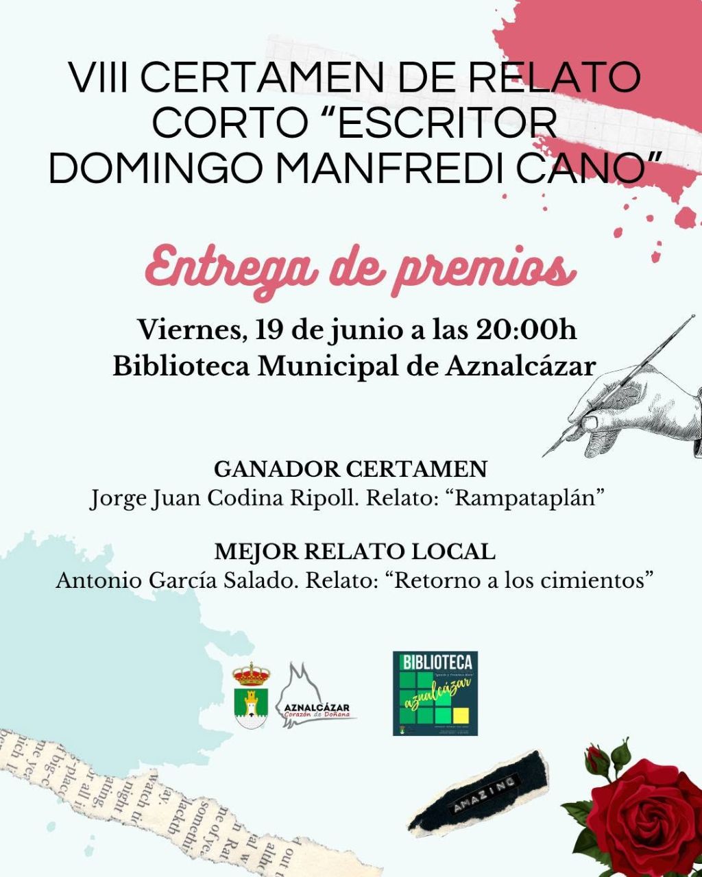 Aznalcázar entrega los premios del VIII Certamen de Relato Corto ‘Escritor Domingo Manfredi Cano’